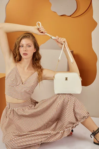 Sac à épaule pour femme imprimé blanc 