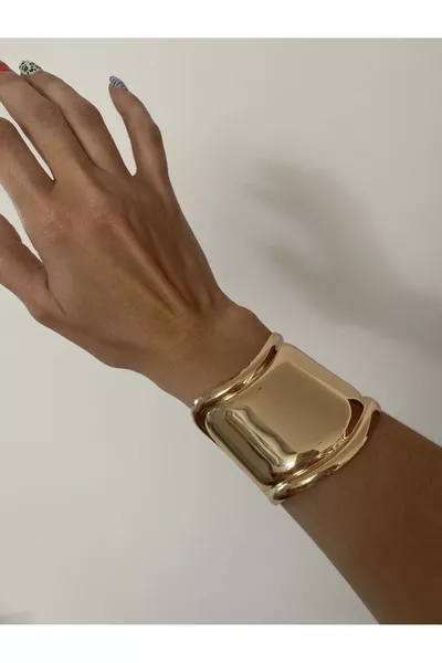 Tiffany Model Gold Color Thick Cuff Bracelet