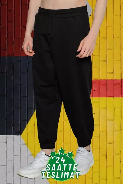 Gray Black Plus Size Sweatpants with Elastic Cuffs Oversized Black Sweatpants Summer Loose Fit Large Size Sweatpants