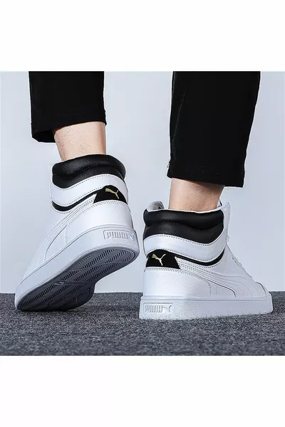 حذاء رياضي رجالي أبيض Shuffle Mid 