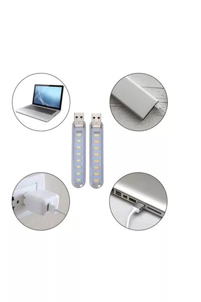 8 светодиодов белый свет портативная мини USB светодиодная лампа  SMD для кемпинга