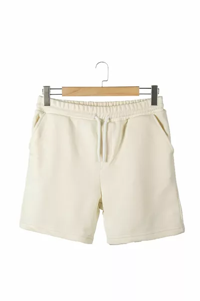 Men's Ecru Basic Regular Fit Shorts & Bermudas