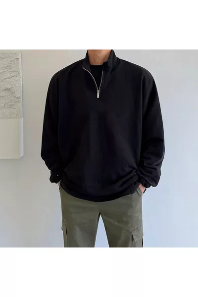 سترة صوفية شتوية بسحاب نصف