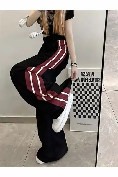 Pantalon de survêtement à blocs de bandes K Harajuku
