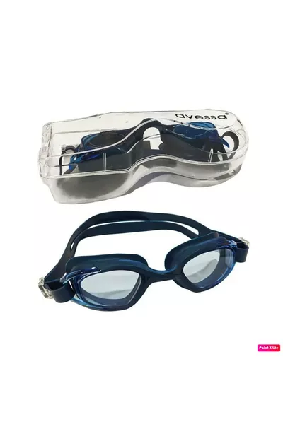 3-Piece Adult Unisex Swimming Pool Set Swimmer Goggles Pool Goggles + Cap + Ear and Nose Plugs Blue