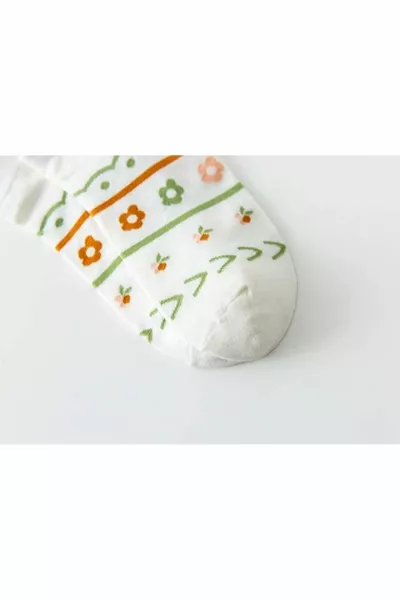 5 أزواج من جوارب البيت النسائية بنقشة الأزهار – تصميم ملون وأنيق ومريح