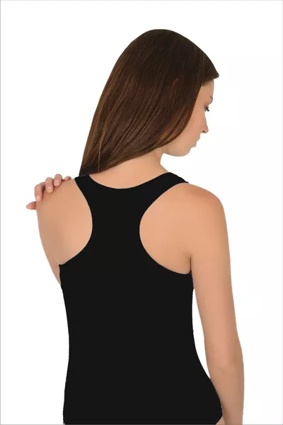 Damen schwarzes Lycra-Top