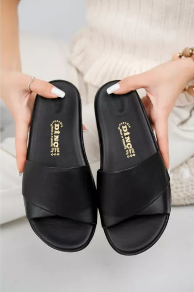 Ays Ortopedik Topuk Dikeni Destekli Deri Kadın Terlik