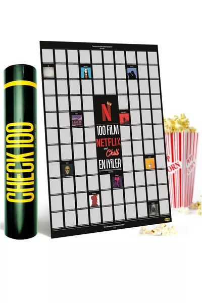 Netflix and Chill  Най-добри филми Плакат за сребърна скреч, Изтриваем плакат на Netflix