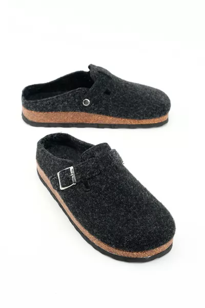 Kışlık Mantar Taban Tokalı Ayarlanabilir Ev Bahçe Kadın Terlik