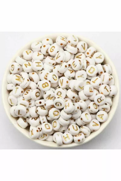 Плоски златни мъниста  броя