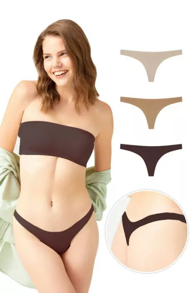 Laser Cut Women's Thong Panties 3-Pack-2