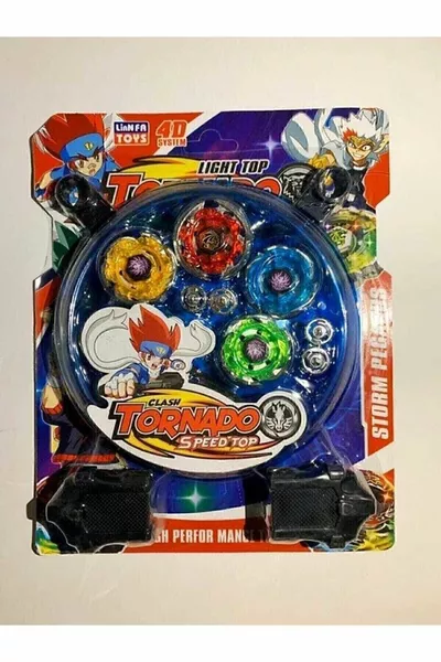 مجموعة ألعاب من 4 قطع Metal Fusion Tornado Clash 5D مع ساحة