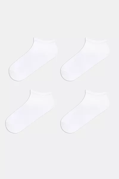 Grundlegende 4er Pack weiße Schlüpfsocken