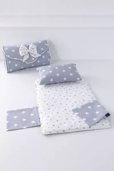 Onderlegkussen - Met Tas - Lichtgrijs Ster