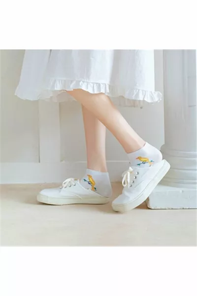 6 أزواج من جوارب الجوارب النسائية متعددة الألوان منقوشة بالطيور