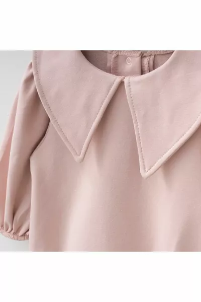 Meisjesbaby Katoenen Alisa Romper Jumpsuit Set Met Bandana en Drukknoopsluiting Voor Pasgeboren Baby