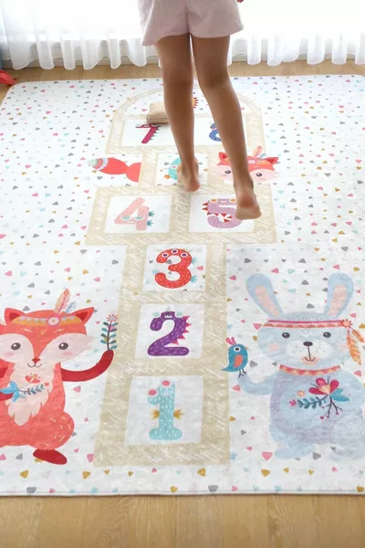 حصيرة لعب الزحف للبنات والأولاد، سجادة أطفال، ملونة، ناعمة للنشاطات والرضع