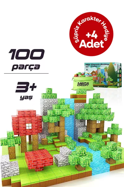 Magnetic Building Blocks Set – Educational Toy for Kids with Booklet and Bag