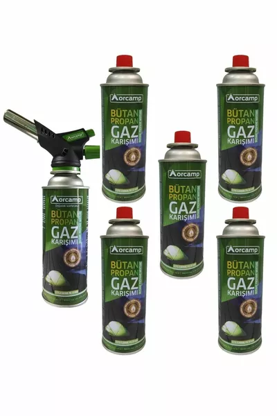 شعلة ولاعة + 6 عبوات غاز