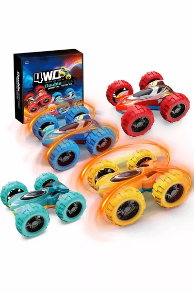 1 Voiture Jouet Acrobate Folle Qui Fait des Sauts, Tire et Lâche, cm.