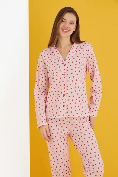 Cotton Buttoned Pajama Set