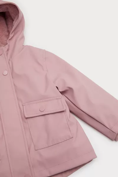 Girls' Baby Hooded Soft Fleece-Lined Jacket AU