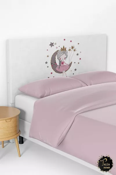 Калъф за легло с табла с десен на момиче на Луната