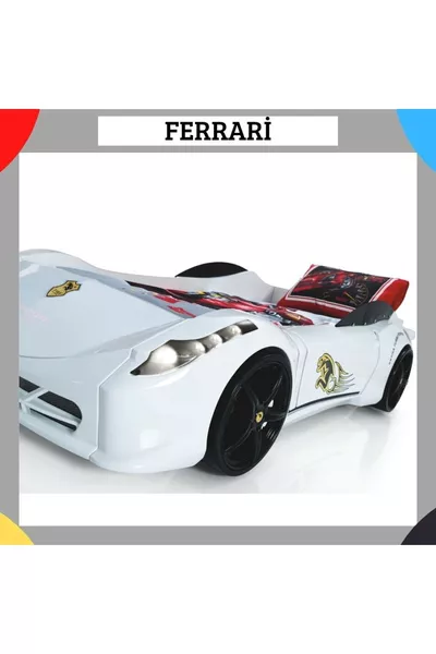 Letto a forma di auto Ferrari Farinay Istanbul, armadio per camera dei bambini e letto a forma di auto