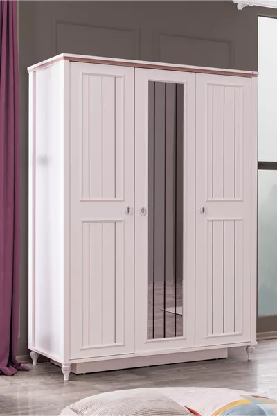 غرفة نوم مراهقين إزجي لوكس - خزانة بثلاث أبواب، سرير، منضدة جانبية، مكتب، كومودينو، مكتبة