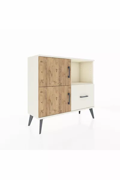 Шифонер Arges с 2 рафта, 1 чекмедже и 2 врати, Мътен камък-Смърч/Мътен камък