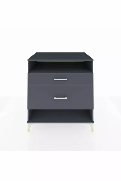 خزانة كرونوس بدرج واحد ورف واحد أنثراسيت-أنثراسيت