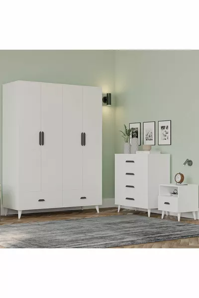 İnci Youth Bedroom Set (WARDROBE DRESSER NIGHTSTAND)