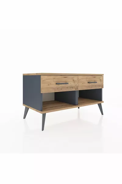 خزانة أدراج هيفريون بطبقين أنثراسيت-صنوبر