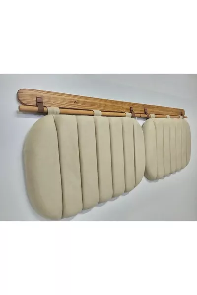 Yatak Başlığı, Lotus Başlık Krem, Çift Kişilik Baza Başlığı Ölçü Seçenekli