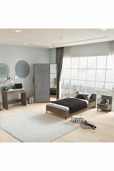 New Home Youth Room Set Coffee-Concrete -cg