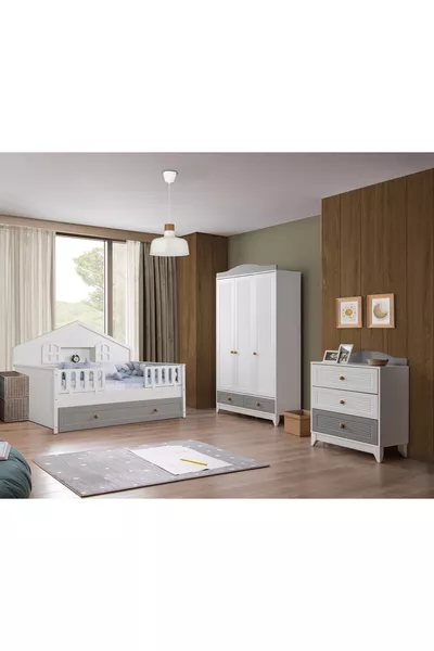 Chambre pour bébés et enfants Tokyo Montessori / Lit et ensemble de sommeil 7 pièces inclus
