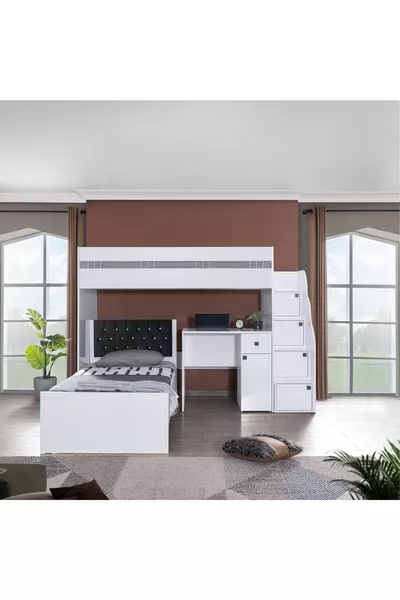 ENSEMBLE LIT SUPERPOSÉ BLANC 4 PLACES