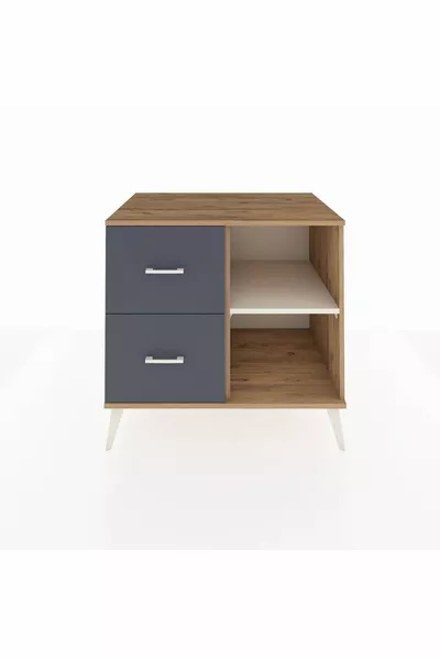 Kronos Dresser Single Shelf 2 Drawers Pine-Elm/Anthracite