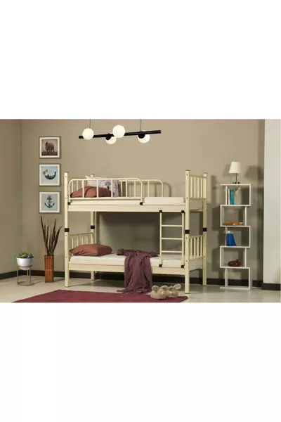 Dorm Metal Bunk Bed Cream