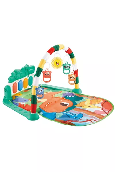 سجادة لعب للأطفال مع بيانو مشمس وديناصورات لعبة تعليمية زرقاء