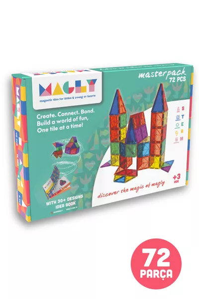 Magnetic Building Blocks – Colorful 3D Magnetic Tile Game Set for Kids