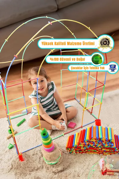 Jeu de développement des compétences pour enfants : bâtons de paille en bambou, mémoire, création de liens, intelligence et attention