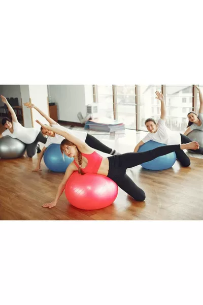 كرة بيلاتس عالية الجودة ومتينة مع مضخة، للتمارين التوازنية والأيروبيك واليوغا واللياقة البدنية