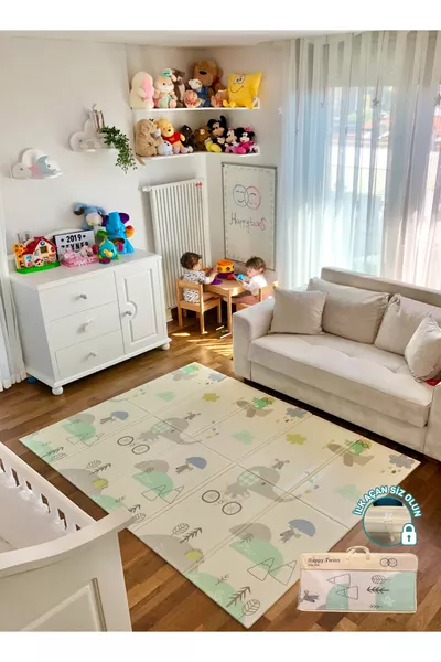 Tapis de jeu réversible pliable Hippie Elephants cm