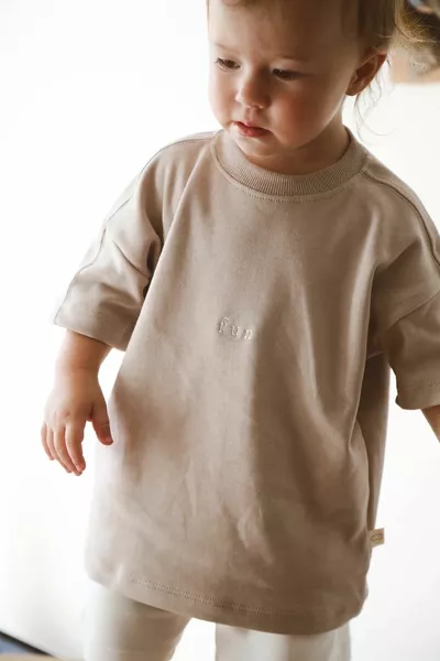 تي شيرت مطرز برقبة مستديرة للأطفال - أطفال