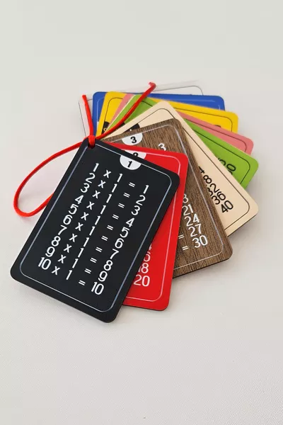Cartes du tableau de multiplication en bois