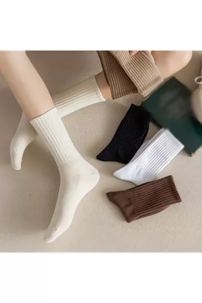 مجموعة 5 أزواج من جوارب التنس الاقتصادية غير محددة الجنس بألوان مختلطة