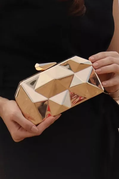 Women's Gold Metal Evening Bag