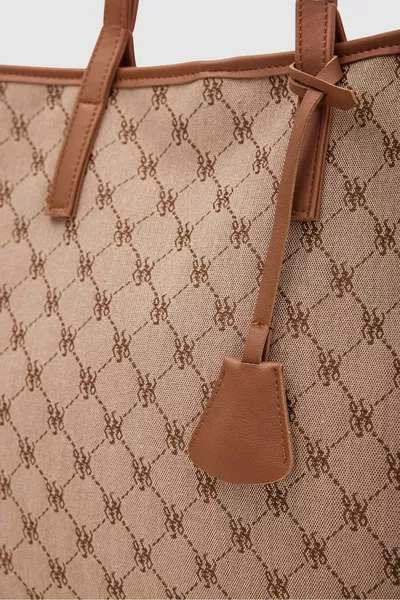 حقيبة ميشيل مونوجرام كتف بلون الكستنائي